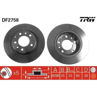 Brzdový kotúč TRW DF2758