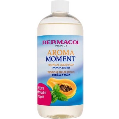 Dermacol Aroma Moment Papaya & Mint Tropical Liquid Soap 500 ml освежаващ течен сапун за ръце Пълнител унисекс