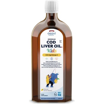 Osavi Norwegian Cod Liver Oil Kids, 500 mg, лимон, 500 ml, Osavi