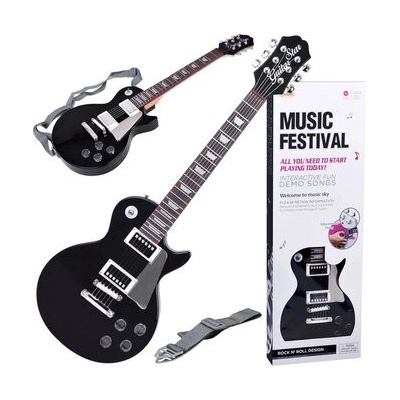 JOKO Detská Elektrická Gitara s Mikrofón a slúchadlami čierna