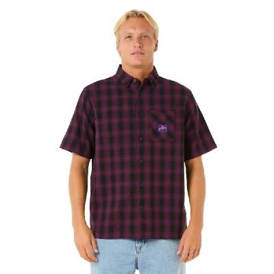 Риза с къс ръкав Rip curl Raw Energy Plaid short sleeve shirt - Purple (Deep Plum)