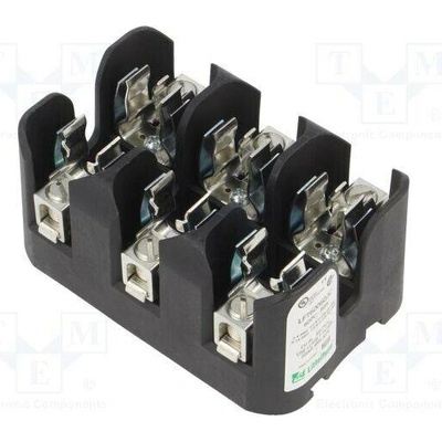 LITTELFUSE LFT600603C Zásuvka; na přípojnici DIN; 60A; 600V; Póly: 3; černá; UL94V-0