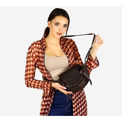 Mazzini Marco kožená crossbody kabelka cafe v82c hnedá