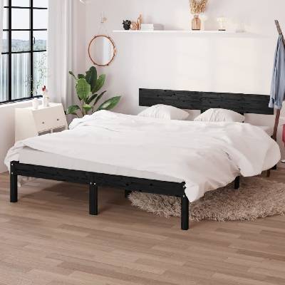 Petrashop 810151 Rám postele černý / masivní borovice