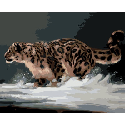 ZUTY Malování podle čísel LEOPARD NA SNĚHU D RUSTY RUST Rozměr 40 x 50 cm Rámování vypnuté plátno na rám