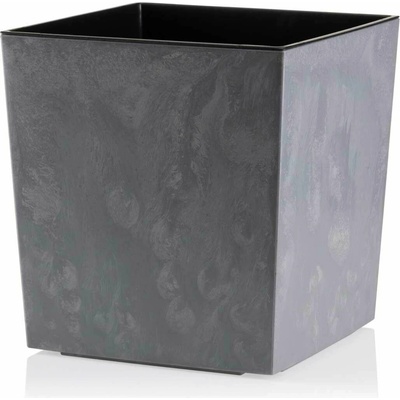 HowHomely plastový květináč FLORE 25X25 CM IMITACE BETONU ŠEDÁ