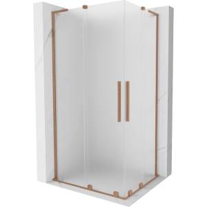 Mexen Velar L Duo плъзгаща се душ кабина 100 x 90 см, матирана, четкана мед - 871-100-090-02-33-65 (871-100-090-02-33-65)