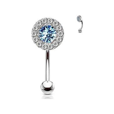 Šperky4U piercing do obočí kolečko tyrkysový zirkon OB0008-Q