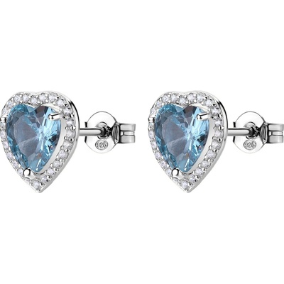 Brosway Strieborné srdiečkové náušnice Fancy Cloud Light Blue FCL127