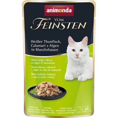 Animonda vom Feinsten Adult v omáčce 18 x 50 g Bílý tuňák, kalamari + řasy v omáčce ze mušlí