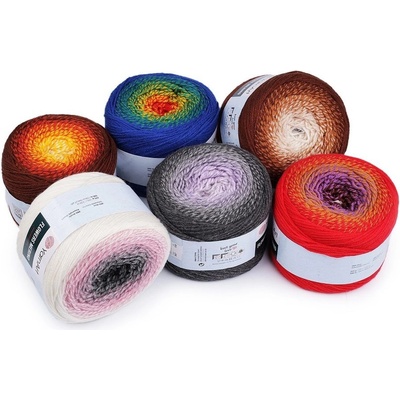 Pletací příze Flowers merino 225 g - 530 hnědá žlutá