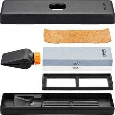 Fiskars Premium sada na ostření brousek nožů, keramická ocílka, brusný kámen