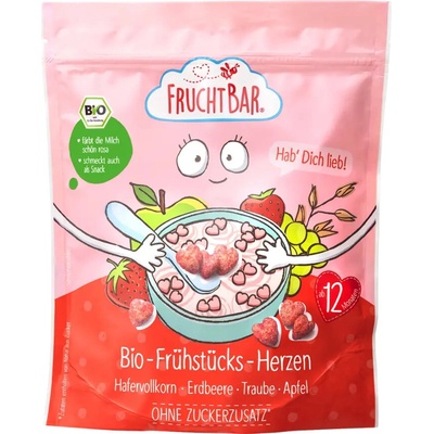 FruchtBar BIO srdíčka s jahodami hroznovým vínem a jablkem 125 g