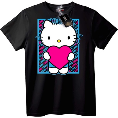 NOONEBRAND Тениска Hello Kitty Любовно Сърце - 4XL, Black