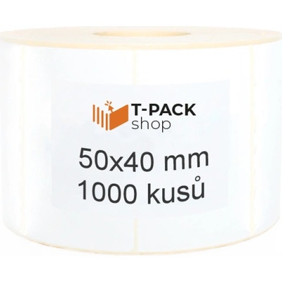 T-Pack ETE05004001 50x40 mm bilé, 1000ks