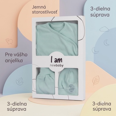 New Baby 3-dielna dojčenská súpravička do pôrodnice I AM biela