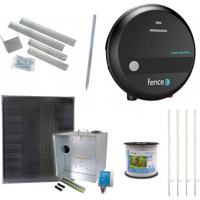 Fencee Expert sada solární ohradník - Kompletní přenosná schránka + 1J zdroj, panel 40 W, páska 20 mm