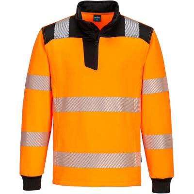 Portwest PW3 mikina Hi-Vis 1/4 zips oranžová/čierna