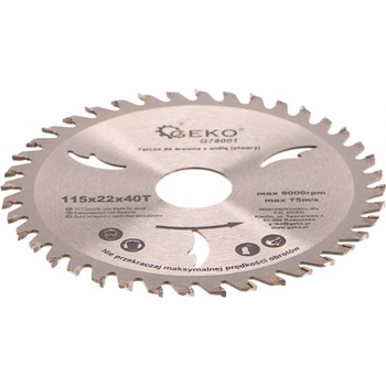GEKO Kotouč pilový vidiový s otvory, 115x22x40T