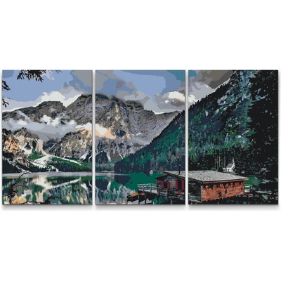 Painting Queens Painting Queens Horská chata sada 3 ks 80 x 120 cm na rámu PBNSET/03ALPINEHOUSE/80 x 120_80 x 120_80 x 120/W