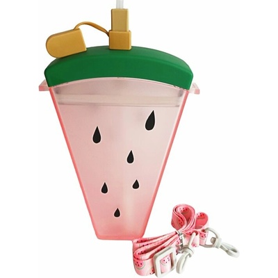 TORO Fľaša na pitie so slamkou a popruhom melón 320 ml