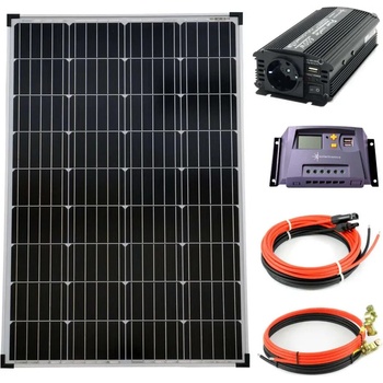 Solartronic Пълен комплект 1x100Watt 12V 1000mm инвертор 12/220v, 600W, 10A контролер (SET100M-NM600-LR10Agelb)