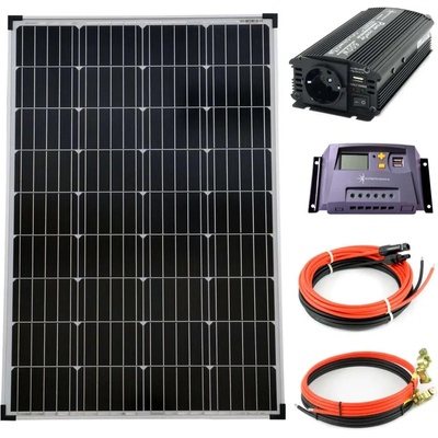 Solartronic Пълен комплект 1x100Watt 12V 1000mm инвертор 12/220v, 600W, 10A контролер (SET100M-NM600-LR10Agelb)