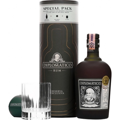 Diplomatico Reserva Exclusiva 40% 0,7 l (darčekové balenie 1 pohár a forma na ľad)