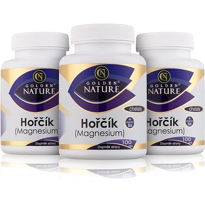 Golden Nature Hořčík magnesium chelate + B6 300 kapslí