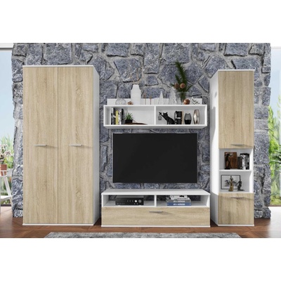 Холна секция East бял и дъб сонома