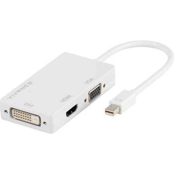 Image 1 of Vivanco Адаптер Vivanco 45283, Mini DisplayPort(м) към HDMI/VGA/DVI(ж), бял (45283)