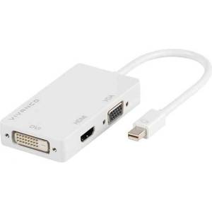 Vivanco Адаптер Vivanco 45283, Mini DisplayPort(м) към HDMI/VGA/DVI(ж), бял (45283)