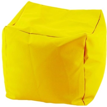 PUFRELAX Пуф, 80л. , Табуретка Куб - Teteron Yellow Quince, Подходящ за използване на открито, Перящ се калъф, Пълнеж от Полистиролни перли (PUF-G-C-TEX-YLQ)