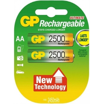 GP Batteries Акумулаторна батерия GP 250AAHC-EB2, AA, 1.2V, 2500mAh, NiMH, 2бр (250AAHC-EB2)