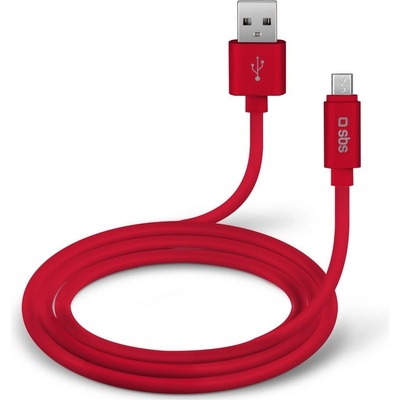 SBS TECABLPOLOMICUSBR USB/Micro-USB silikónový, 1,5m, červený