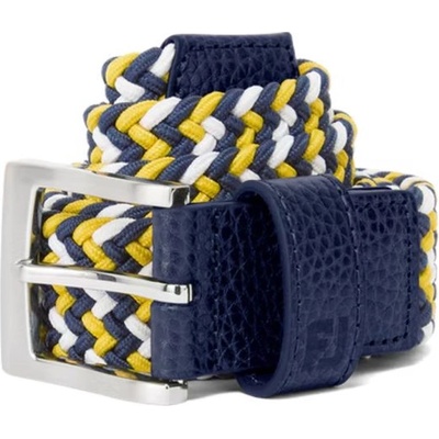 FootJoy pásek Braided Belt černo bílo žlutý