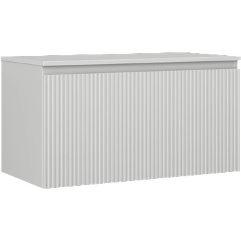 Mexen Rivel шкаф за баня с плот, 90 см, 1 чекмедже, оребрено, сив мат - 91A20-09047-1-BFC62 (91A20-09047-1-BFC62)