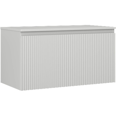 Mexen Rivel шкаф за баня с плот, 90 см, 1 чекмедже, оребрено, сив мат - 91A20-09047-1-BFC62 (91A20-09047-1-BFC62)