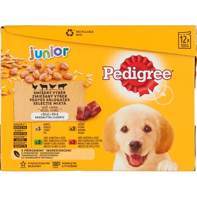 Pedigree Adult kuracie & hovädzie s králičím & morčacie s mrkvou v šťave 12 x 100 g