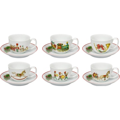 Vista Alegre set 6x čajová šálka podšálka Christmas Magic 280 ml