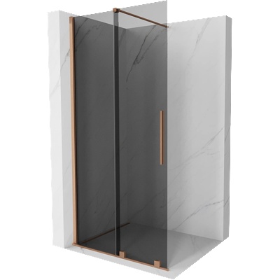 Mexen Velar плъзгаща се душ стена Walk-in 80 x 200 cm, графит 8 mm, четкана мед - 871-080-000-43-65 (871-080-000-43-65)