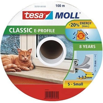 Tesa® Tesnenie tesamoll® profil E, 9 mm, biele, 100 m 193546