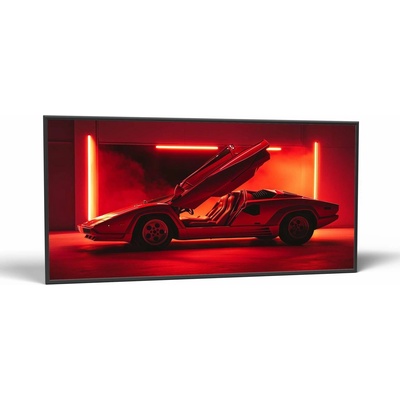 Autá Lamborghini Countach v červenom | Obraz Vintessia v ráme Rozmery panoráma: 60x120, Rám: Čierny matný-alu