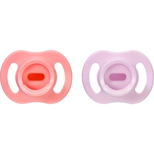 Tommee Tippee Ортодонтични залъгалки Tommee Tippee - Ultra Light Stay Put, 0-6 м, 2 броя, розова/лилава (433594) - baby