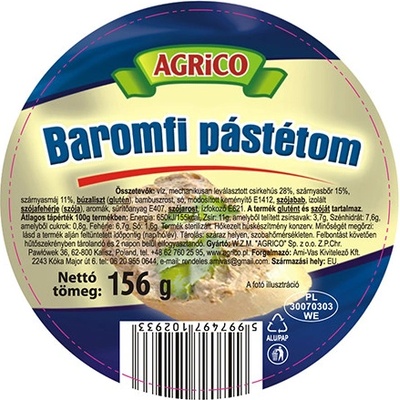 Agrico Paštéta hydinová 156 g
