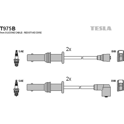 Sada zapaľovacích káblov TESLA T975B
