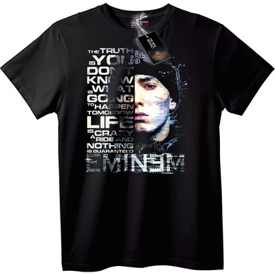 NOONEBRAND Тениска Eminem Животът е Луд - 2XL, White