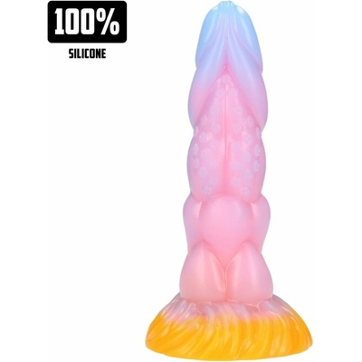 Ouch! Fiction Cocks Rainbow Canine silikonový fantasy anální kolík s přísavkou 19,5 x 3,3–6 cm