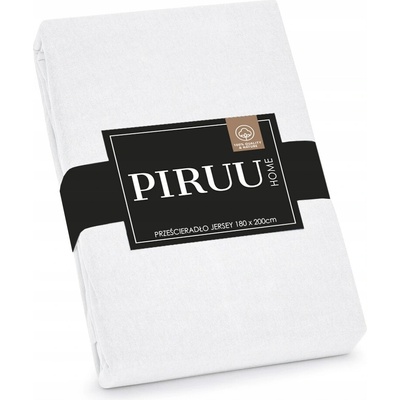 Piruu Plachta s gumou jersey biela 180x200