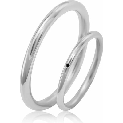 Eppi Platinové snubní prsteny s černým diamantem Alays RW41859